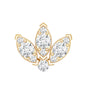 Certified Moissanite Lotus Earring for Cartilage Piercing