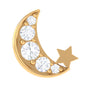 Real Diamond Moon Star Earring for Cartilage Piercing