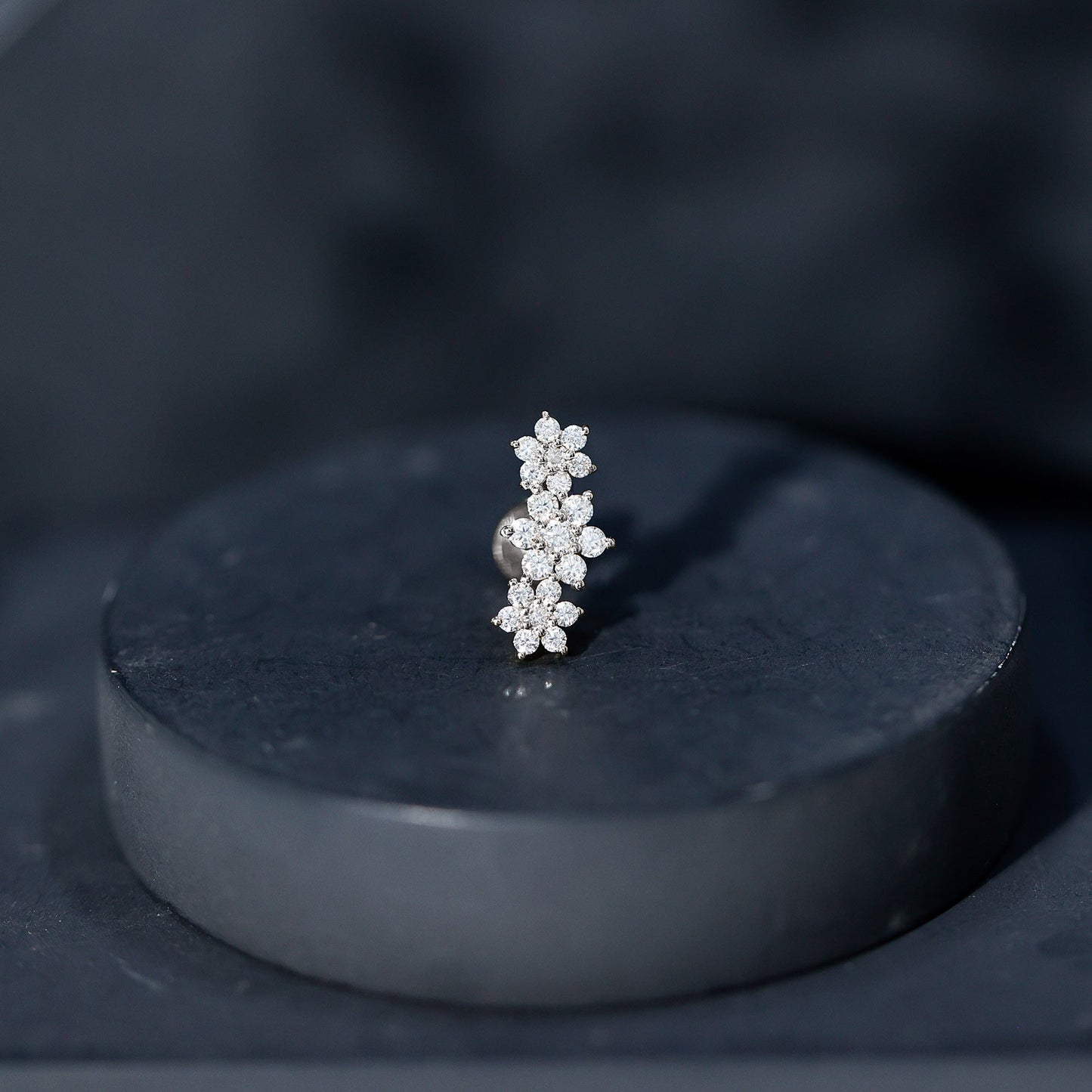 Certified Moissanite Flower Ear Crawler Earring for Women