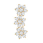 Certified Moissanite Flower Ear Crawler Earring for Women