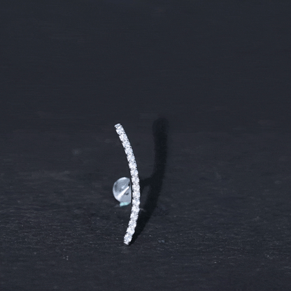 Certified Moissanite Curved Climber Earring for Her