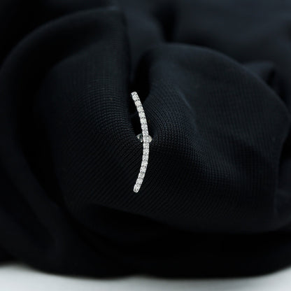 Certified Moissanite Curved Climber Earring for Her