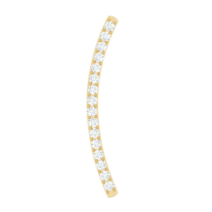Certified Moissanite Curved Climber Earring for Her