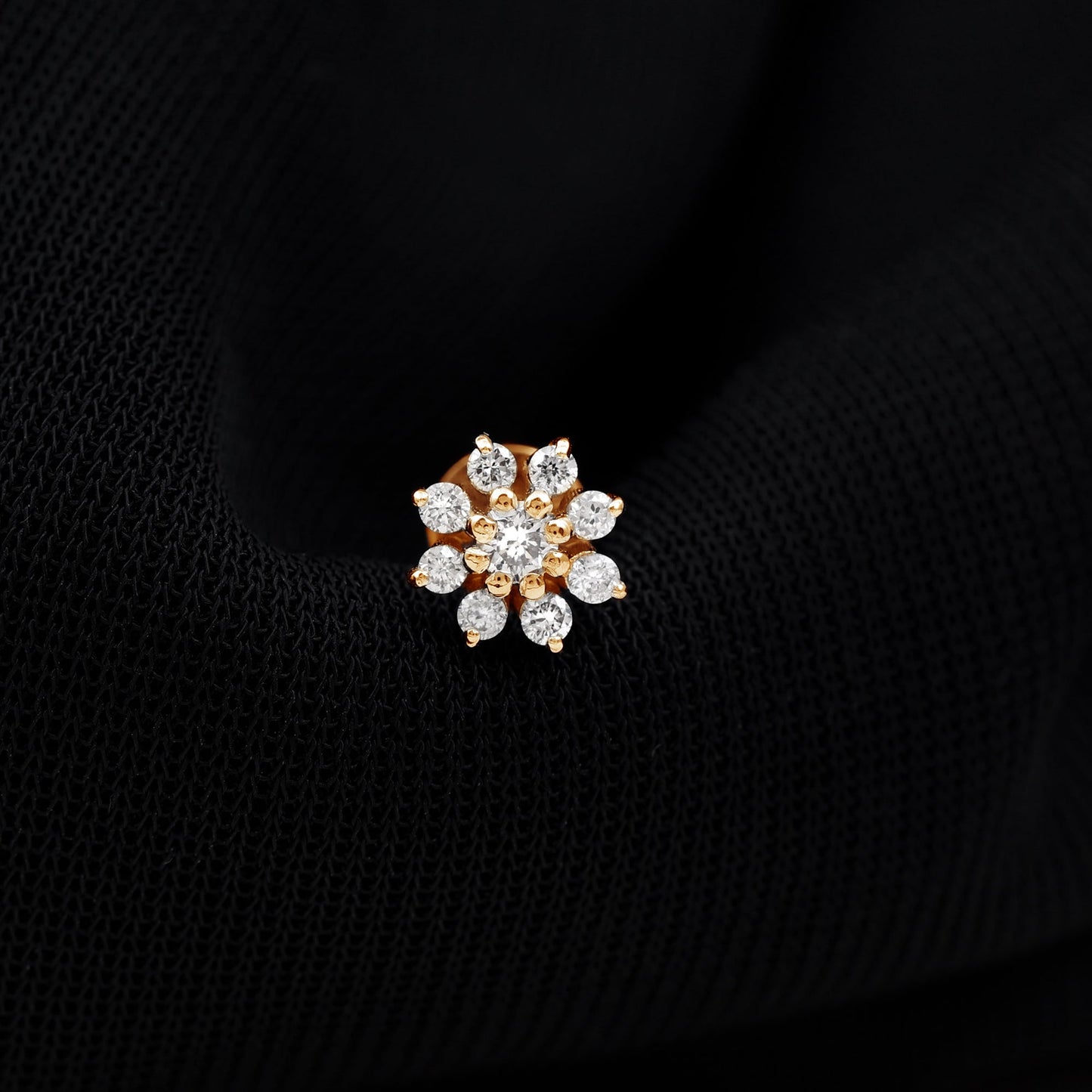 Minimalist Moissanite Flower Cartilage Earring