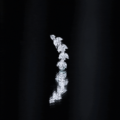 Nature Inspired Diamond Leaf Crawler Helix Earring