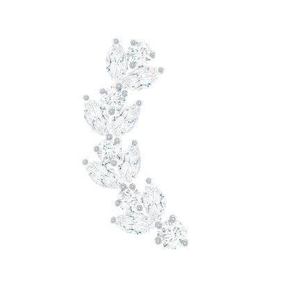 Nature Inspired Diamond Leaf Crawler Helix Earring