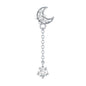 Moissanite Celestial Chain Drop Earring for Helix Piercing