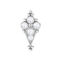 Diamond Art Deco Cartilage Earring with Beads