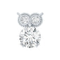 Round Cut Moissanite Owl Earring for Cartilage Piercing