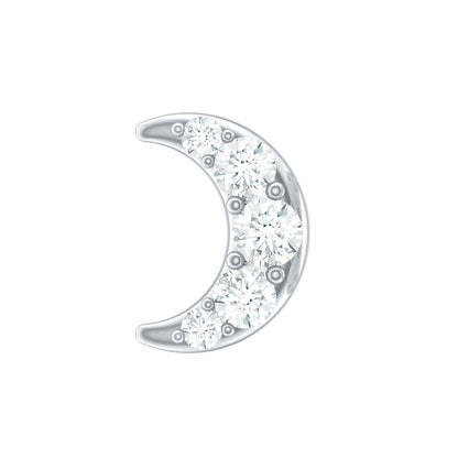 Moissanite Crescent Moon Helix Earring for Women