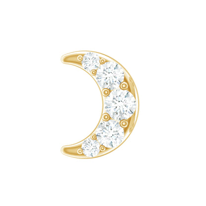 Moissanite Crescent Moon Helix Earring for Women
