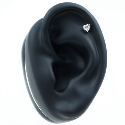 Heart Shape Moissanite Earring for Tragus Piercing