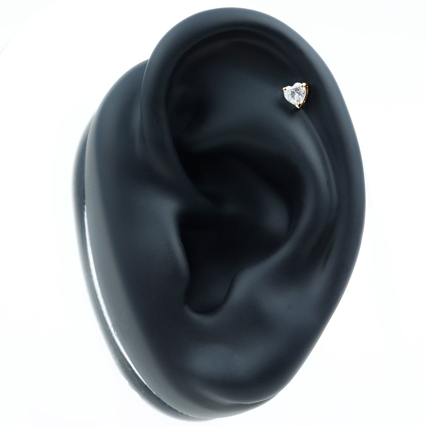 Heart Shape Moissanite Earring for Tragus Piercing