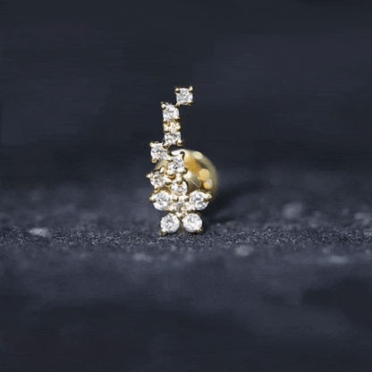 Moissanite Ear Crawler Earring for Cartilage Piercing