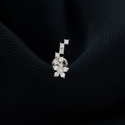 Moissanite Ear Crawler Earring for Cartilage Piercing