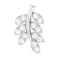 Natural Diamond Olive Leaf Earring for Cartilage Piercing