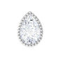Pear Moissanite Helix Solitaire Earring in Beaded Bezel Setting