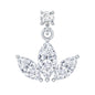 Marquise Cut Moissanite Lotus Flower Drop Helix Earring