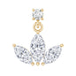 Marquise Cut Moissanite Lotus Flower Drop Helix Earring