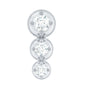 Natural Round Diamond Three Stone Tragus Earring