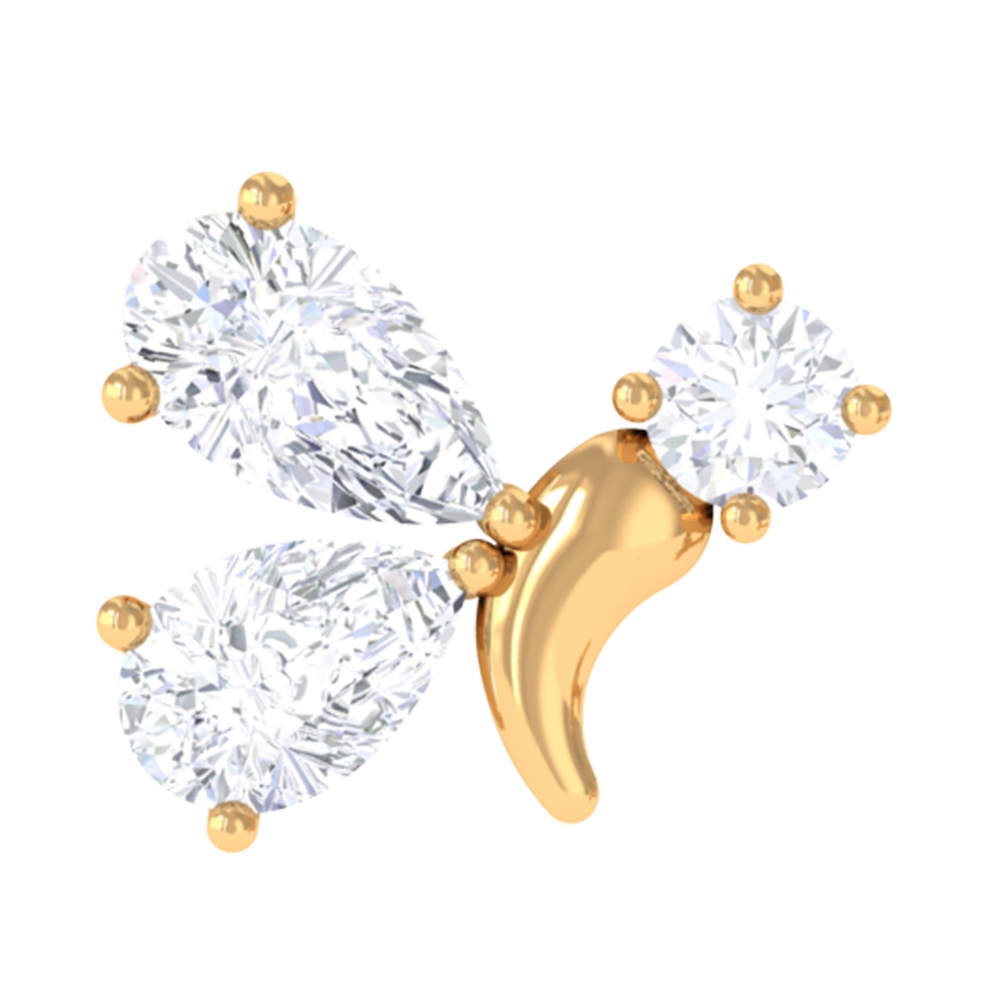 Dainty Moissanite Fly Earring for Helix Piercing