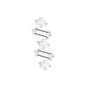Baguette and Round Moissanite Ear Crawler Earring