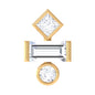 Certified Moissanite Three Stone Earring for Tragus Piercing