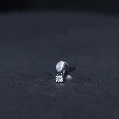Dainty Round Diamond Conch Earring in Prong Setting