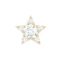 Dainty Moissanite Star Cartilage Earring with Flat Back