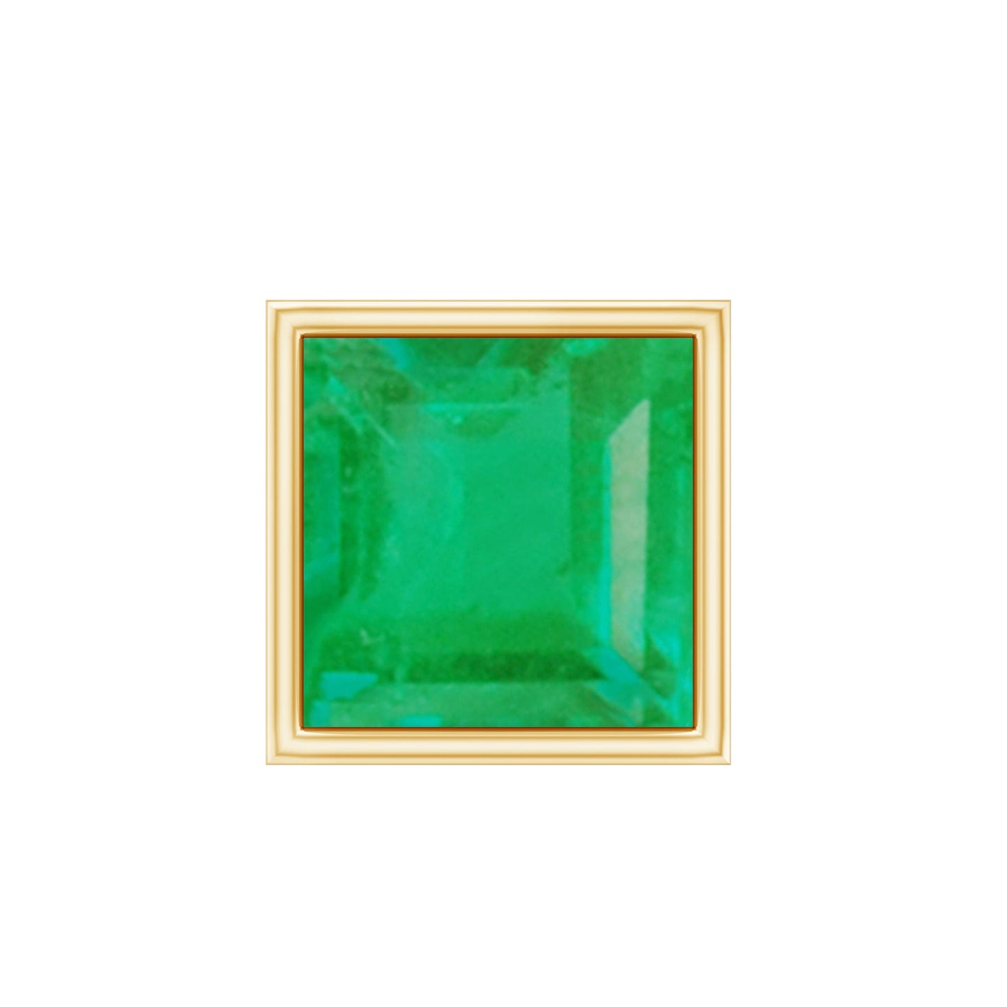 Real Princess Cut Emerald Helix Earring in Bezel Setting