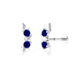 Blue Sapphire Ear Crawler Earring for Helix Piercing
