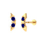Blue Sapphire Ear Crawler Earring for Helix Piercing