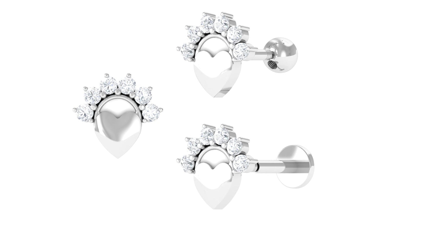 Diamond Heart Conch Earring