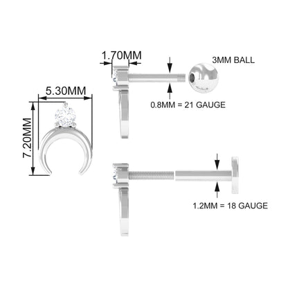 Diamond Minimalist Earring for Helix Piercing