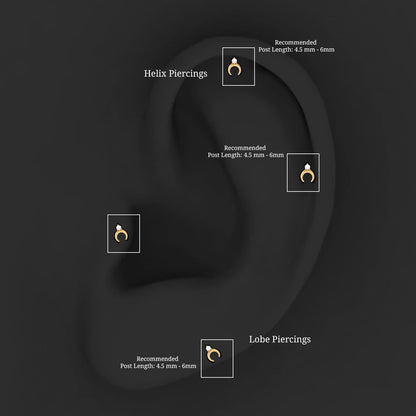 Diamond Minimalist Earring for Helix Piercing