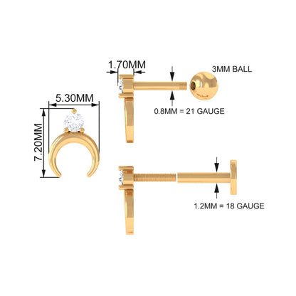 Diamond Minimalist Earring for Helix Piercing