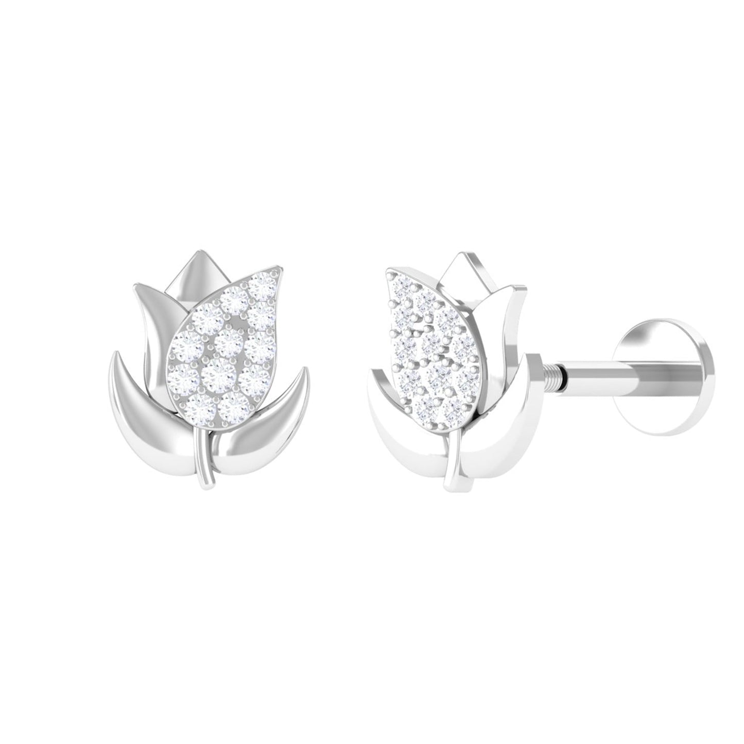 Diamond Flower Earring for Tragus Piercing
