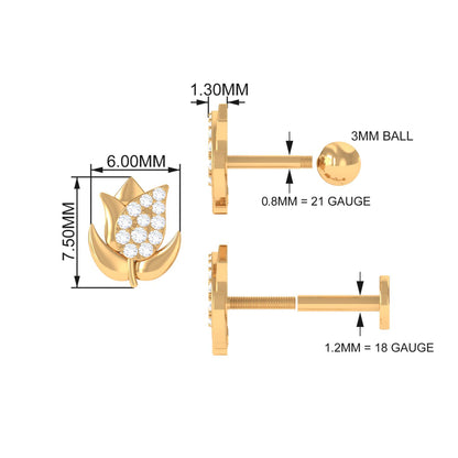 Diamond Flower Earring for Tragus Piercing