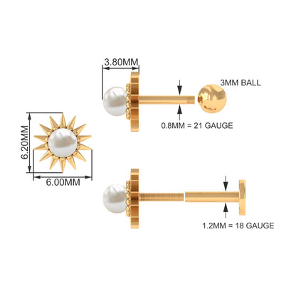 Natural Freshwater Pearl Sun Conch Earring