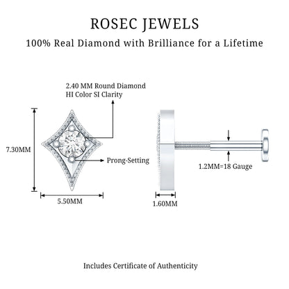 Diamond Kite Shape Tragus Earring