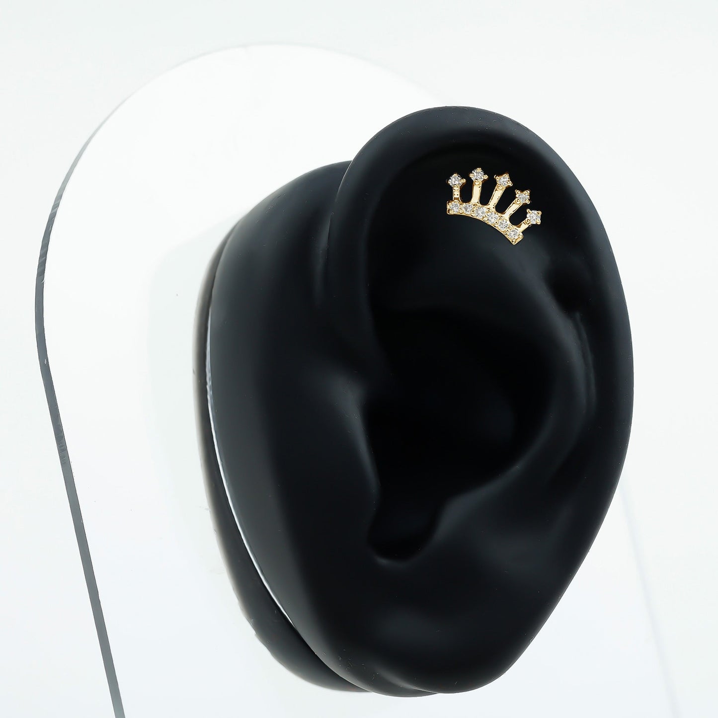 Certified Diamond Crown Earring for Helix Piercing