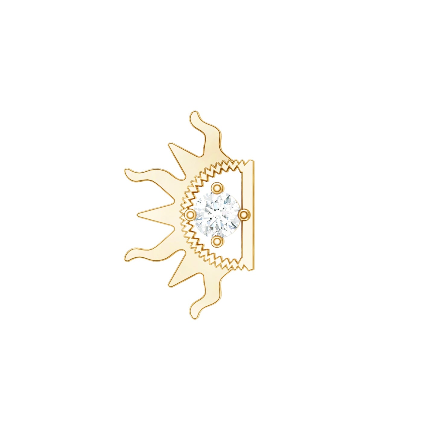 Diamond Half Sun Tragus Earring