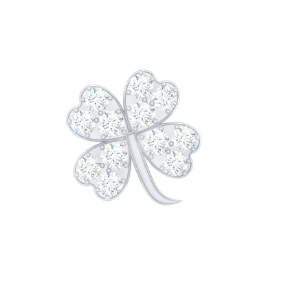Diamond Four Leaf Clover Tragus Earring