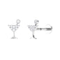 Diamond Wine Glass Earring for Tragus Piercing
