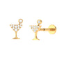 Diamond Wine Glass Earring for Tragus Piercing