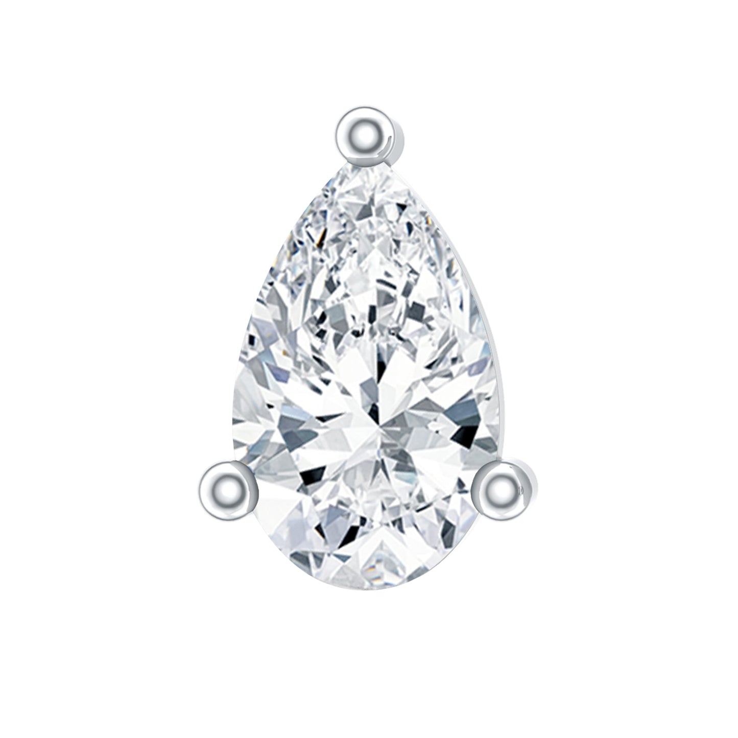 Pear Shape Moissanite Solitaire Conch Earring