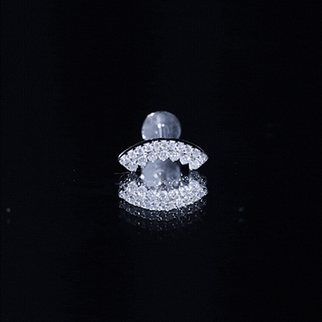 Certified Moissanite Curved Earring for Cartilage Piercing