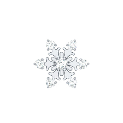 Diamond Snowflake Earring for Upper Lobe Piercing