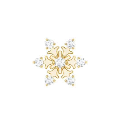 Diamond Snowflake Earring for Upper Lobe Piercing