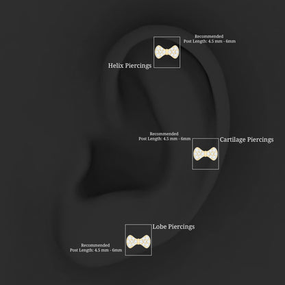 Cute Diamond Bow Earring for Tragus Piercing